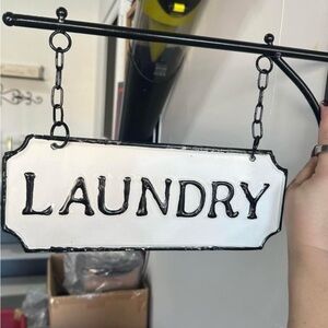Rustic & Distressed Style Laundry Sign - Metal